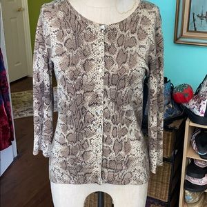 Animal print long sleeve 73% silk shirt